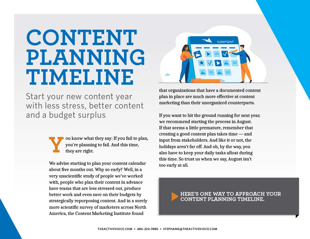Content Planning Timeline